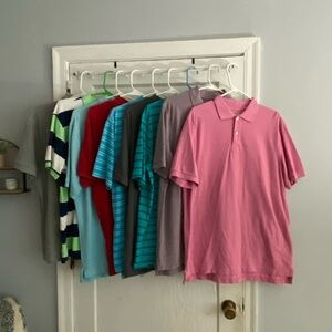 MENS polo shirts bundle of 9 polo shirts size Large smoke & pet free